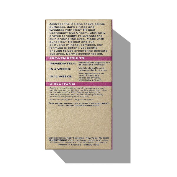 RoC Retinol Correxion - Crema de tratamiento antienvejecimiento para ojos, 0.5 oz