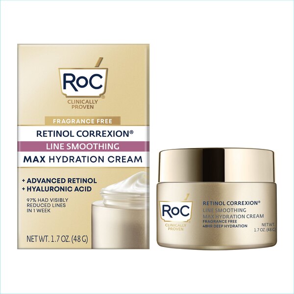 RoC Retinol Correxion Max Daily Hydration Creme, Fragrance-Free, 1.7 OZ