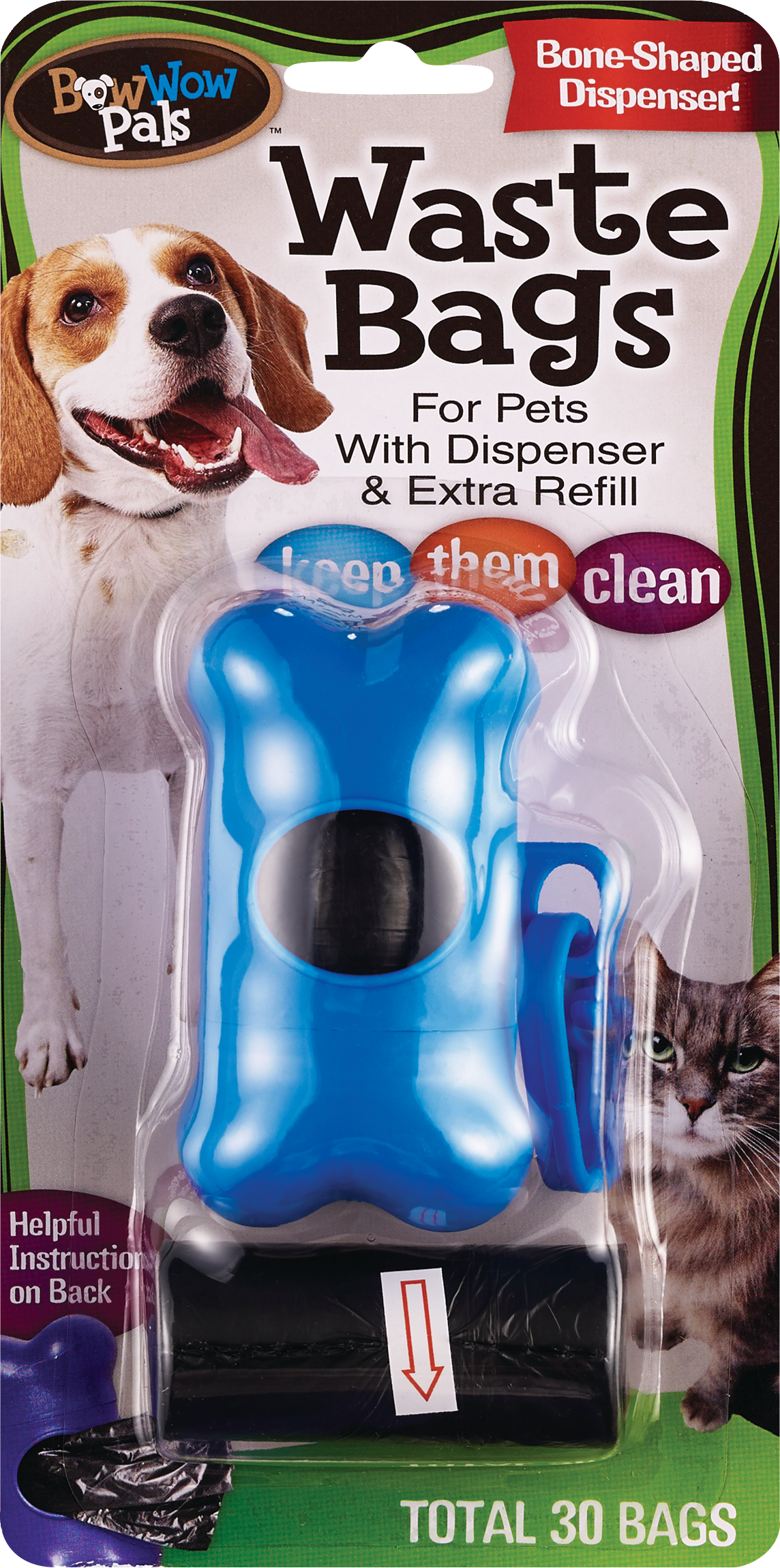 Bow Wow Pals Waste Bags With Dispenser & Extra Refill