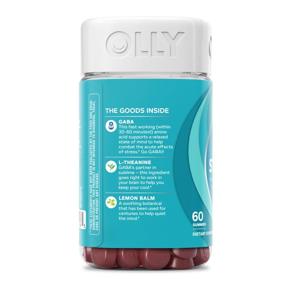 OLLY Goodbye Stress Gummies, Berry Verbena, 60 CT