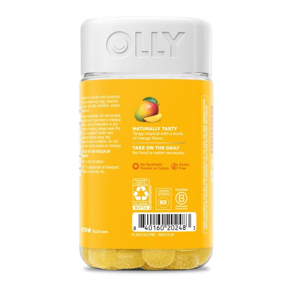 Olly Probiotic Gummy, Tropical Mango, 80 CT