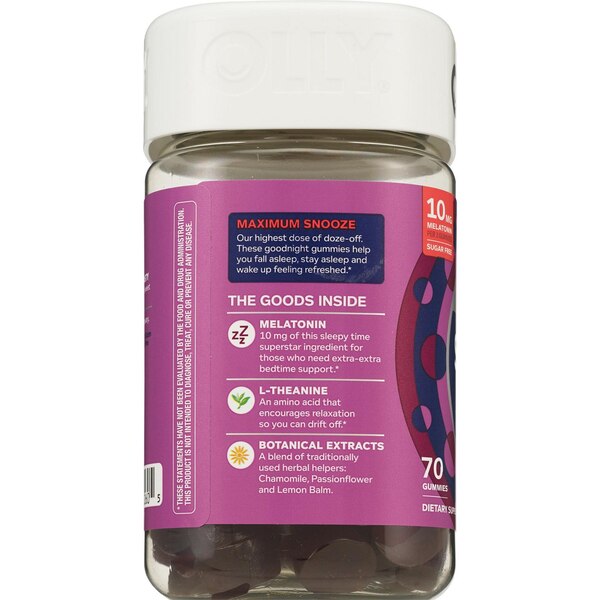 OLLY Maximum Strength 10mg Melatonin Sleep Gummies, Strawberry Sunset, 70 CT