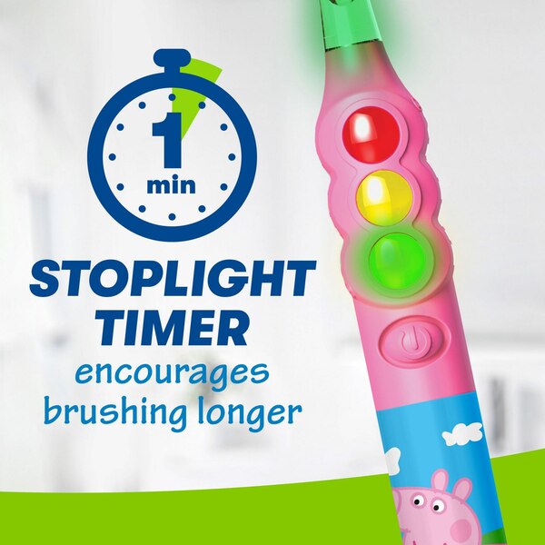 Firefly Go Light Up Timer Toothbrush, Peppa Pig, Soft Bristle