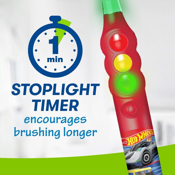 Firefly Ready Go Light Up Timer Toothbrush, Hot Wheels, Soft Bristle