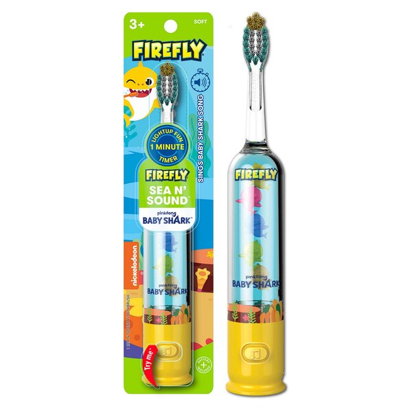 Firefly Sea N' Sound Toothbrush, Pinkfong Baby Shark, Soft