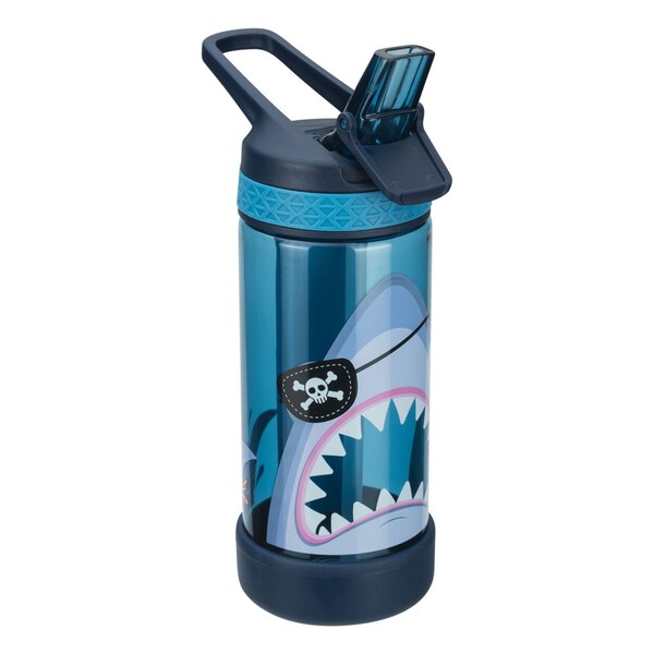 Cool Gear Pirate Shark Sipper System Water Bottle, Assorted Designs, 16 oz