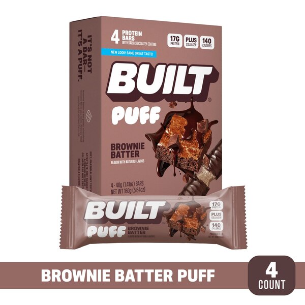 Built, Brownie Batter Puffs 4 ct, 1.41 oz