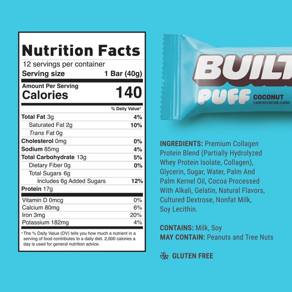 Built, Coconut Puffs, 4 ct, 1.41 oz
