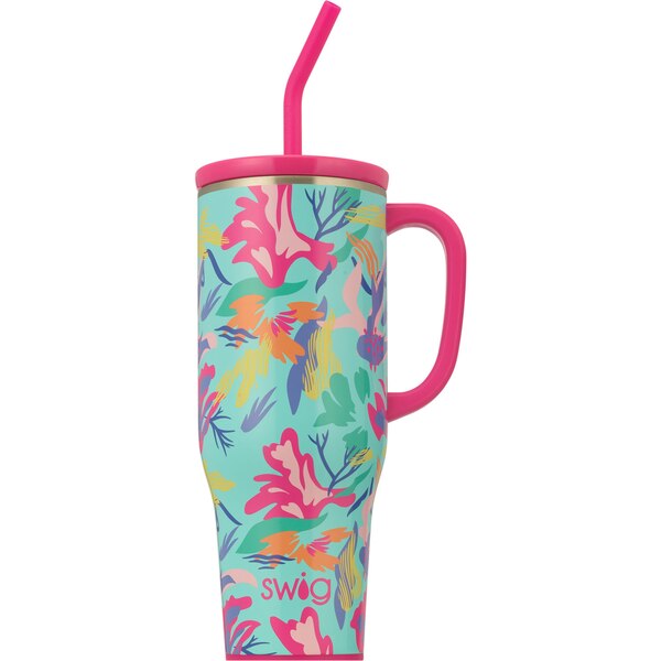 Swig Life Insulated Stainless Steel Mega Mug, Floral, 40 oz