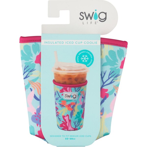 Swig Life Insulated Iced Cup Coolie, Floral, 22-28 oz