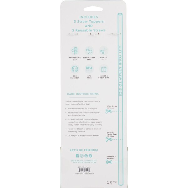 Swig Life Reusable Summer Straw Topper Set, 3 ct