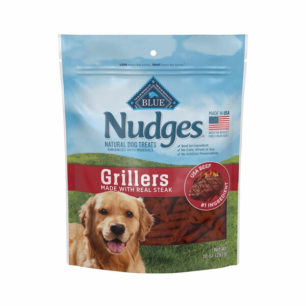 BLUE Buffalo Nudges Steak Grillers Natural Dog Treats, 10 oz