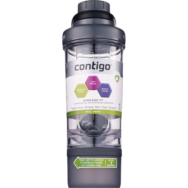 Contigo Shake 'N Go, Clear With Black, 22 OZ Bottle