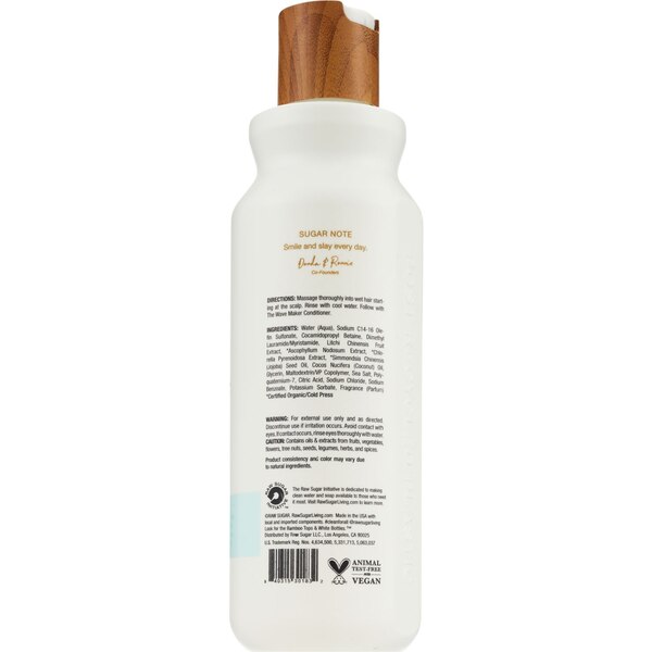 Raw Sugar The Wave Maker Shampoo, Lychee + Coconut Milk, 18 OZ