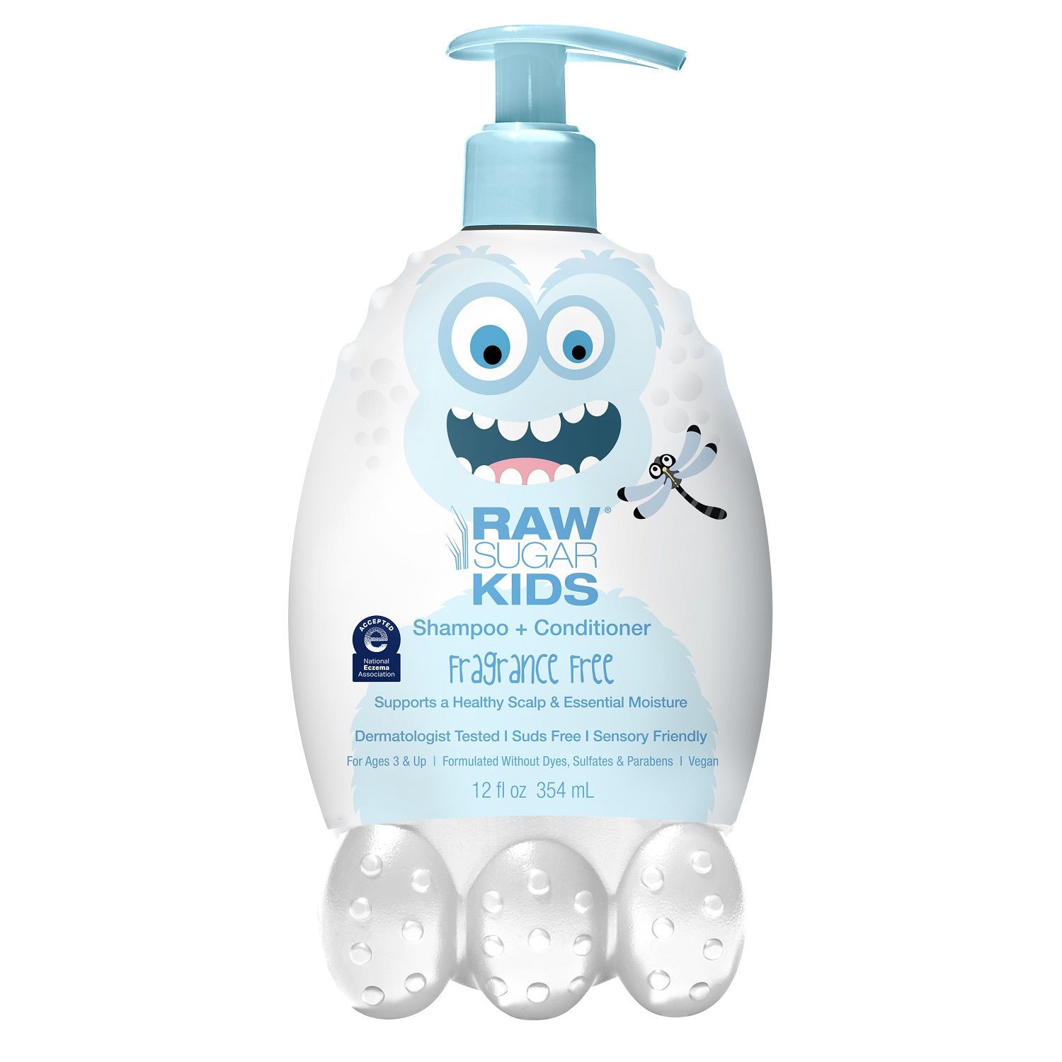 Raw Sugar Kids Shampoo + Conditioner, Fragrance Free, 12 OZ