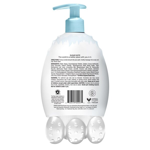 Raw Sugar Kids Shampoo + Conditioner, Fragrance Free, 12 OZ