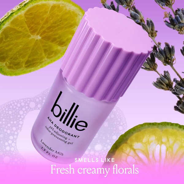 Billie AHA Deodorant, Lavendar Milk, 1.7 OZ