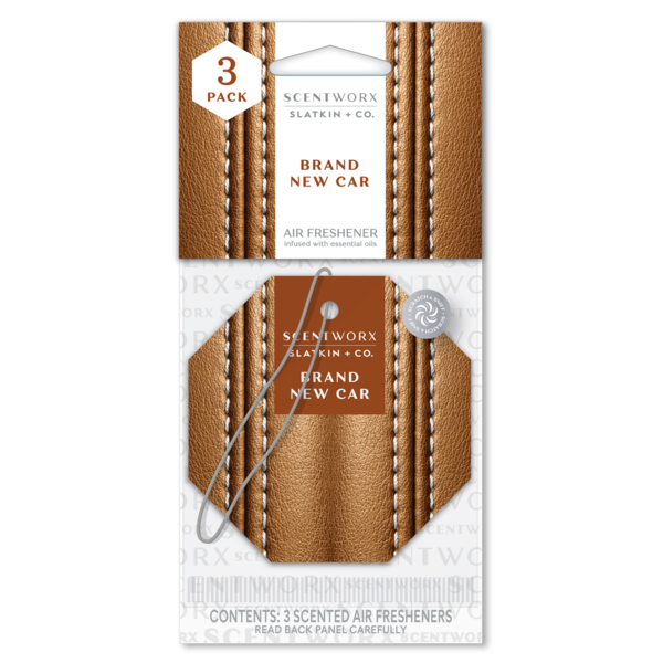 Scentworx Auto Air Freshener, New Car Scent, 3 ct