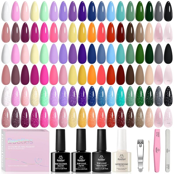 Beetles Gel Nail Polish Set, 44 Pieces