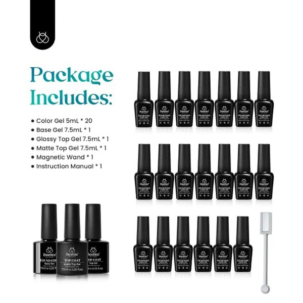 Beetles Gel Nail Polish Kit, 24 Pieces 