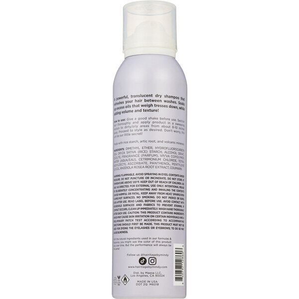 Hairitage Lazy Day Light Dry Shampoo, 5 OZ