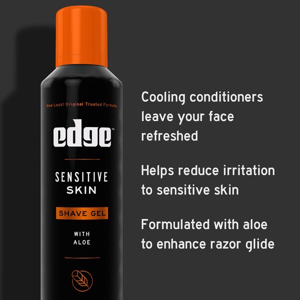 Edge Sensitive Skin Shave Gel with Aloe, 7 OZ, 2 Pack