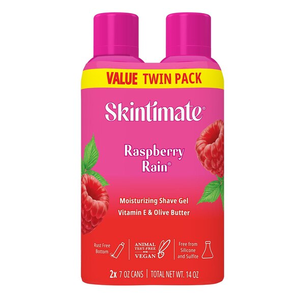 Skintimate Moisturizing Shave Gel, Raspberry Rain, 7 OZ, 2 CT