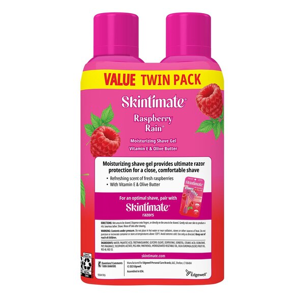 Skintimate Moisturizing Shave Gel, Raspberry Rain, 7 OZ, 2 CT
