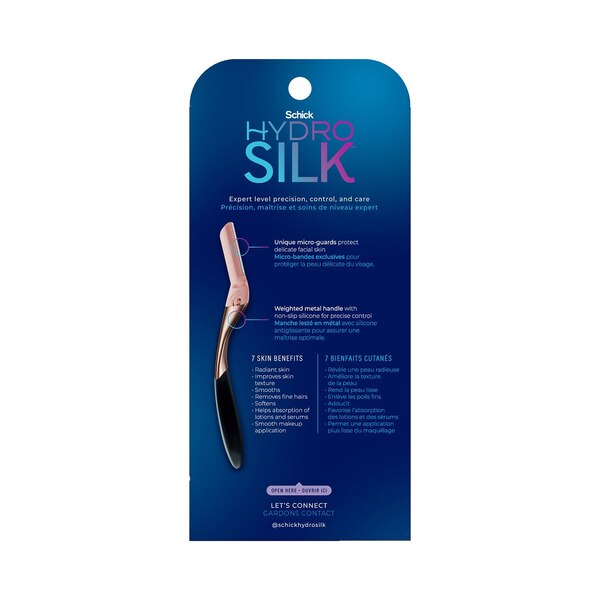 Schick Hydro Silk Dermaplaning Wand + 6 Razor Blade Refills