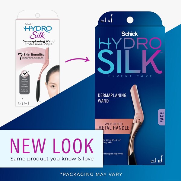 Schick Hydro Silk Dermaplaning Wand + 6 Razor Blade Refills