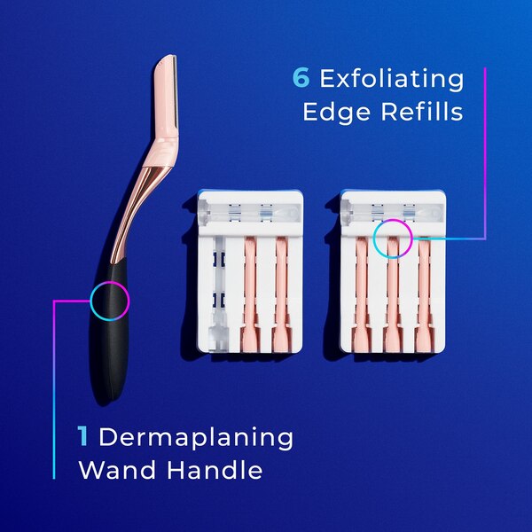 Schick Hydro Silk Dermaplaning Wand + 6 Razor Blade Refills