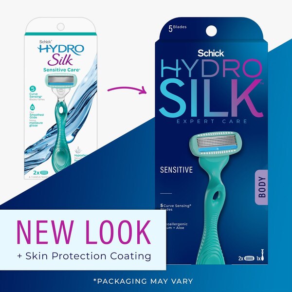 Schick Hydro Silk Sensitive Care Razor + 2 Razor Blade Refills