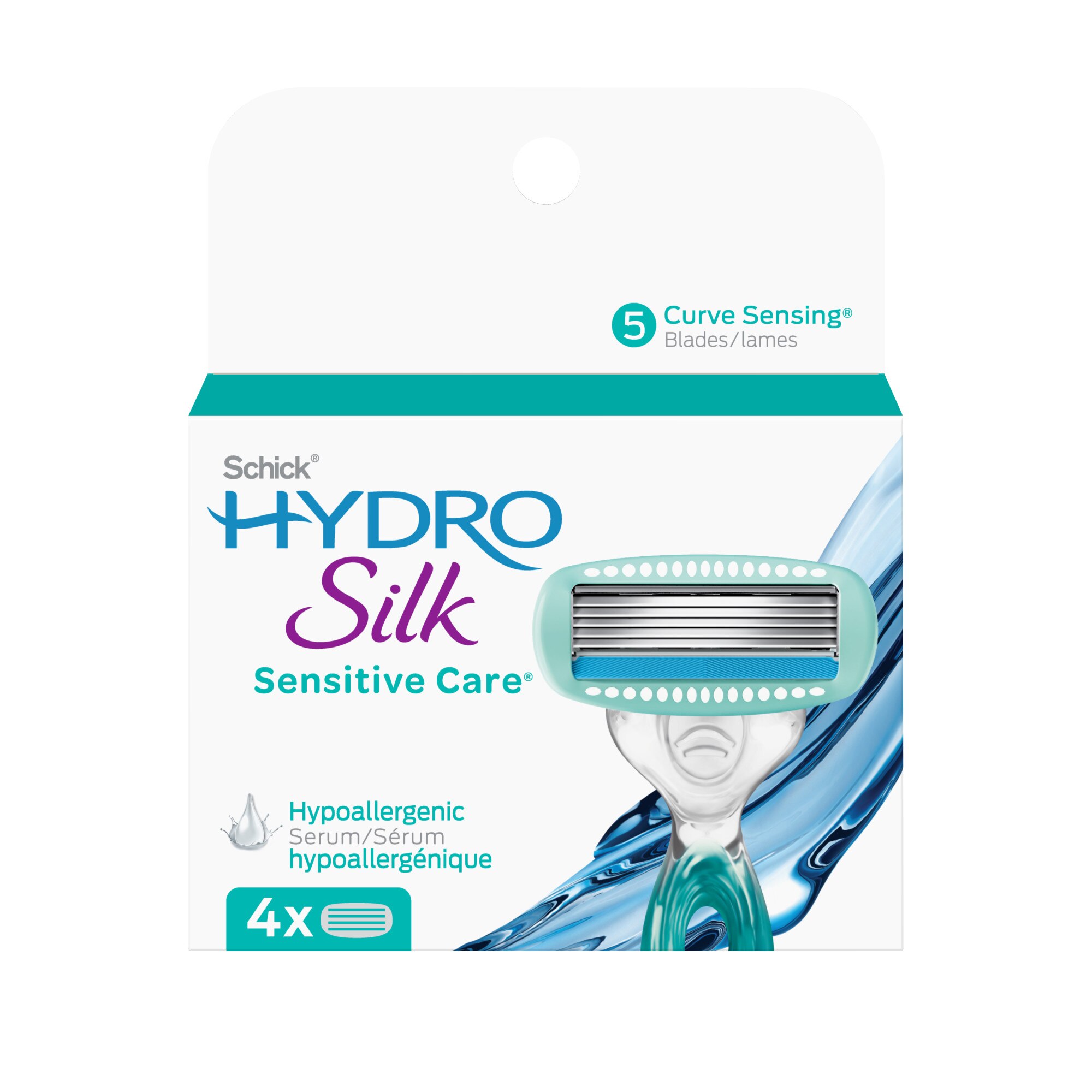 Schick Hydro Silk Women's Shower Ready Sensitive Care - Rasuradoras de repuesto, 4 u.