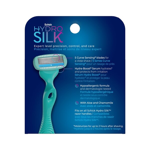 Schick Hydro Silk Sensitive Care 5-Blade Razor Blade Refills, 4 CT