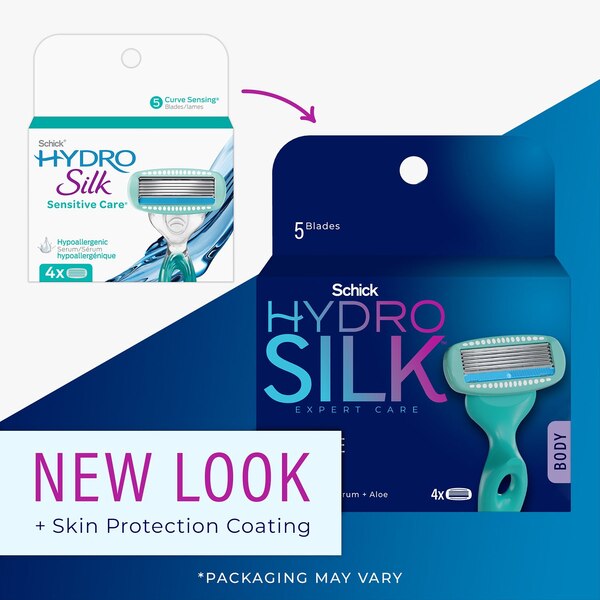 Schick Hydro Silk Sensitive Care 5-Blade Razor Blade Refills, 4 CT
