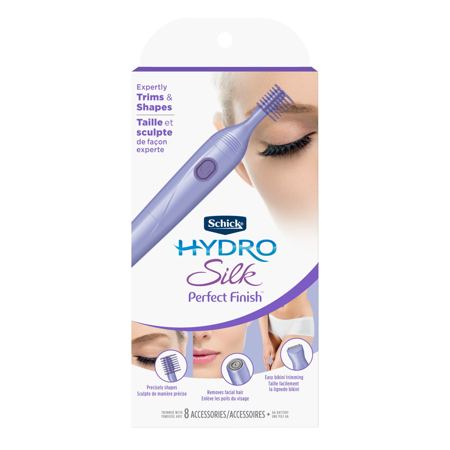 Schick Hydro Silk Perfect Finish Trimmer - Kit para aseo personal 8 en 1