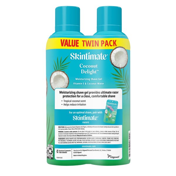 Skintimate Coconut Delight Moisturizing Shave Gel, 14 OZ, 2 CT