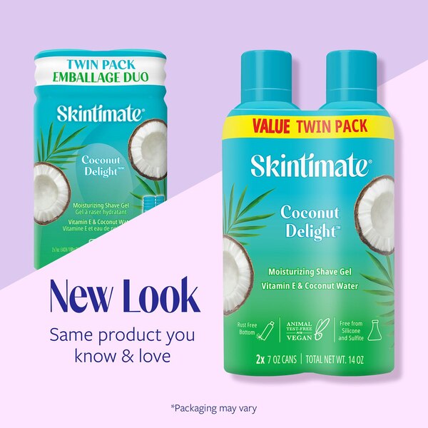 Skintimate Coconut Delight Moisturizing Shave Gel, 14 OZ, 2 CT