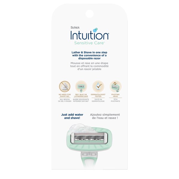 Schick Intuition Sensitive Care 4-Blade Razors, 3 CT