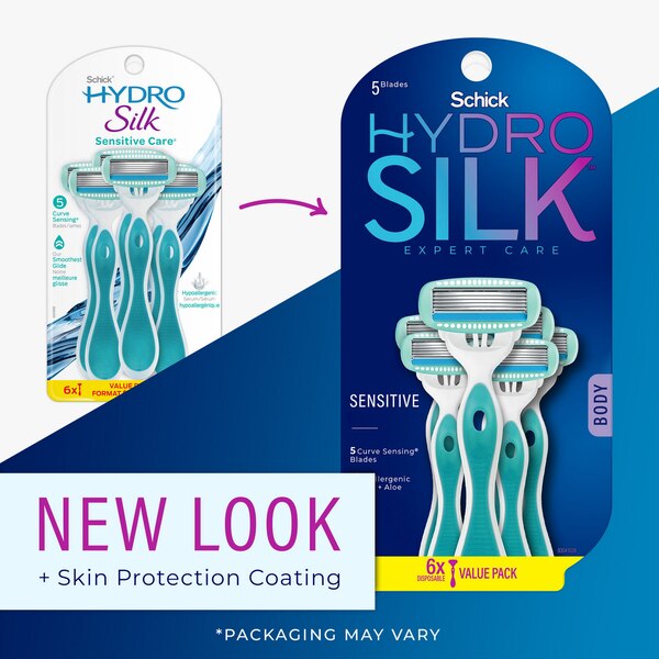 Schick Hydro Silk Sensitive Care Disposable Razors, 6 CT