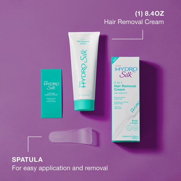 Schick Hydro Silk 2-in-1 Hair Removal Cream for Body & Pubic, 8.4 OZ