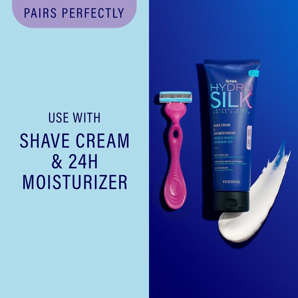 Schick Hydro Silk Ultimate Pubic Skin Protection 3-Blade Razor + 3 Razor Blade Refills