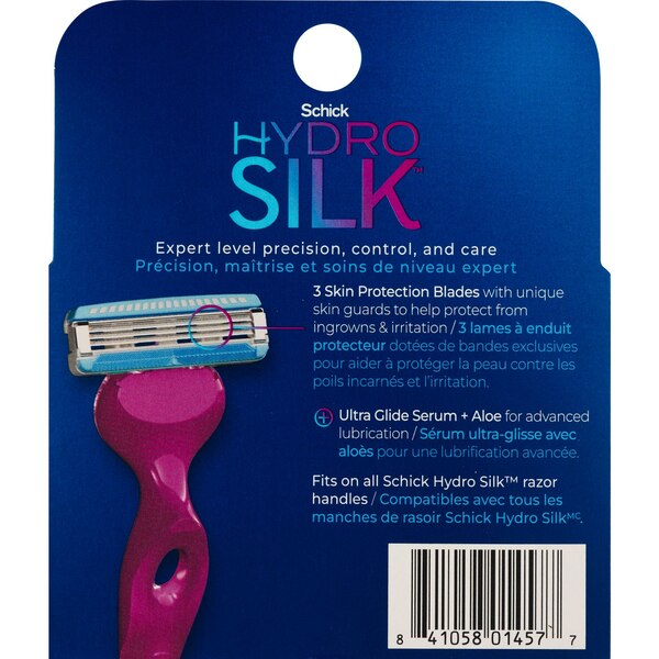 Schick Hydro Silk Ultimate Pubic Skin Protection 3-Blade Razor Blade Refills, 4 CT
