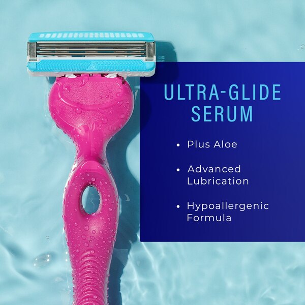 Schick Hydro Silk Ultimate Pubic Skin Protection 3-Blade Razor Blade Refills, 4 CT