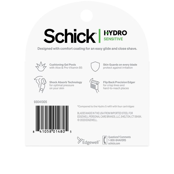 Schick Hydro Sensitive Men's 5-Blade Razor Blade Refills