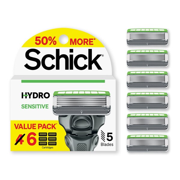 Schick Hydro Sensitive Men's 5-Blade Razor Blade Refills