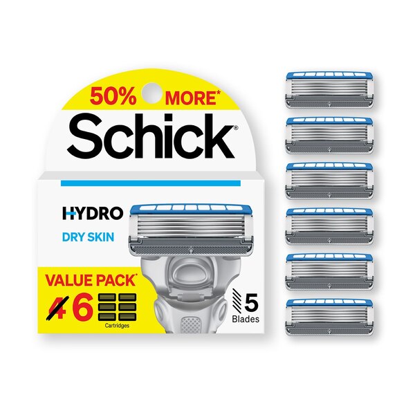 Schick Hydro Dry Skin 5-Blade Razor Blade Refills