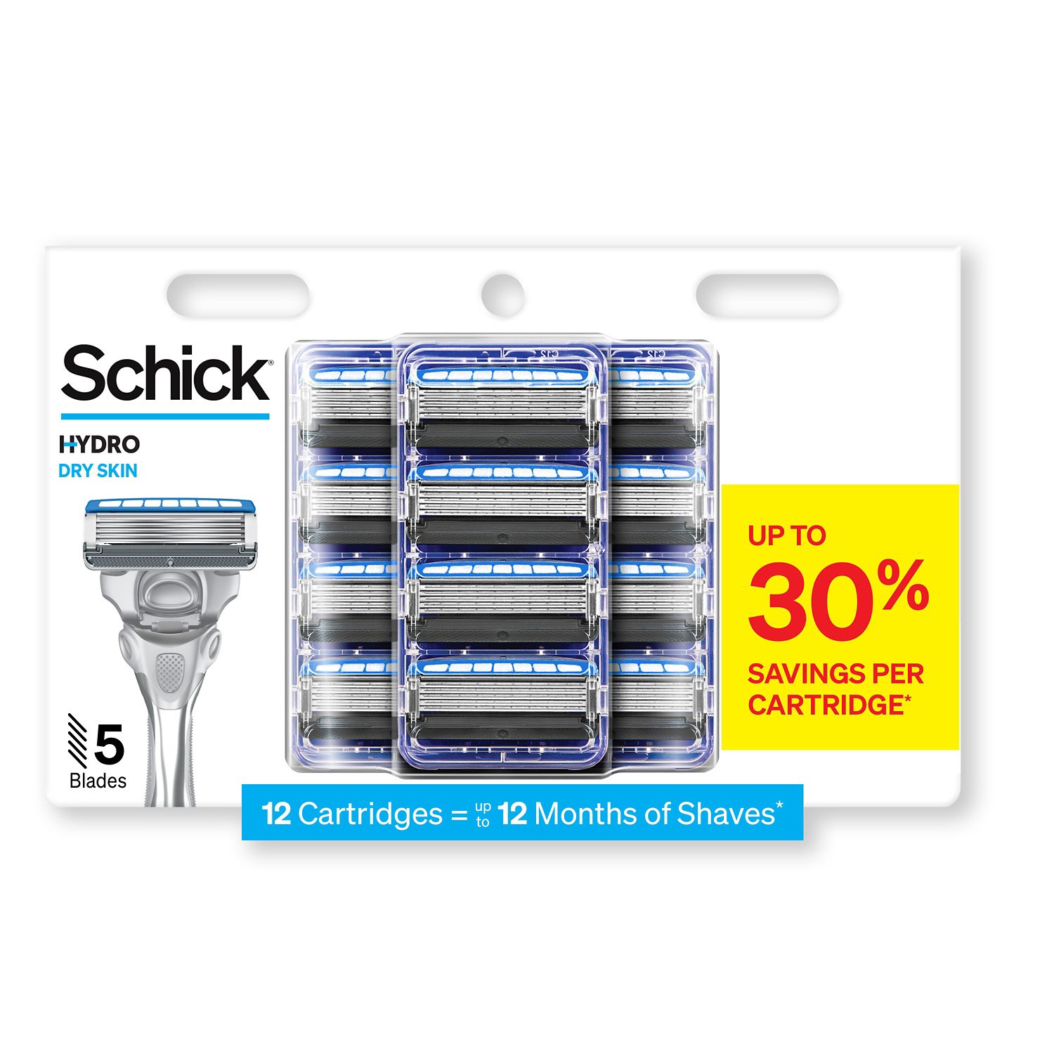 Schick Hydro Dry Skin 5-Blade Razor Blade Refills