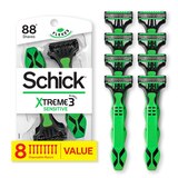 Schick Xtreme Sensitive 3-Blade Disposable Razors, 8 CT, thumbnail image 1 of 6