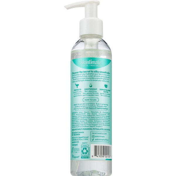 Skintimate Sensitive Skin 2-in-1 Shave Oil & Moisturizer, Fragrance Free, 7.3 OZ